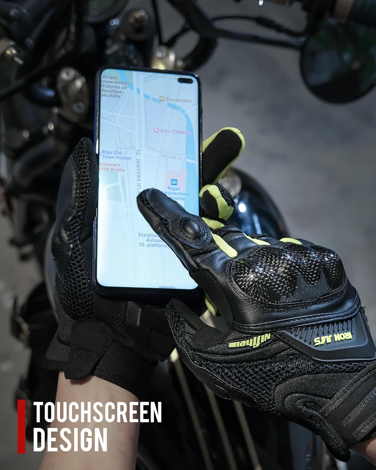 BORLENI Motorcycle Gloves Touch Screen for Men Women Padding Hard Knuckle Cycling Motorbike ATV Hiking Riding Climbing Glove