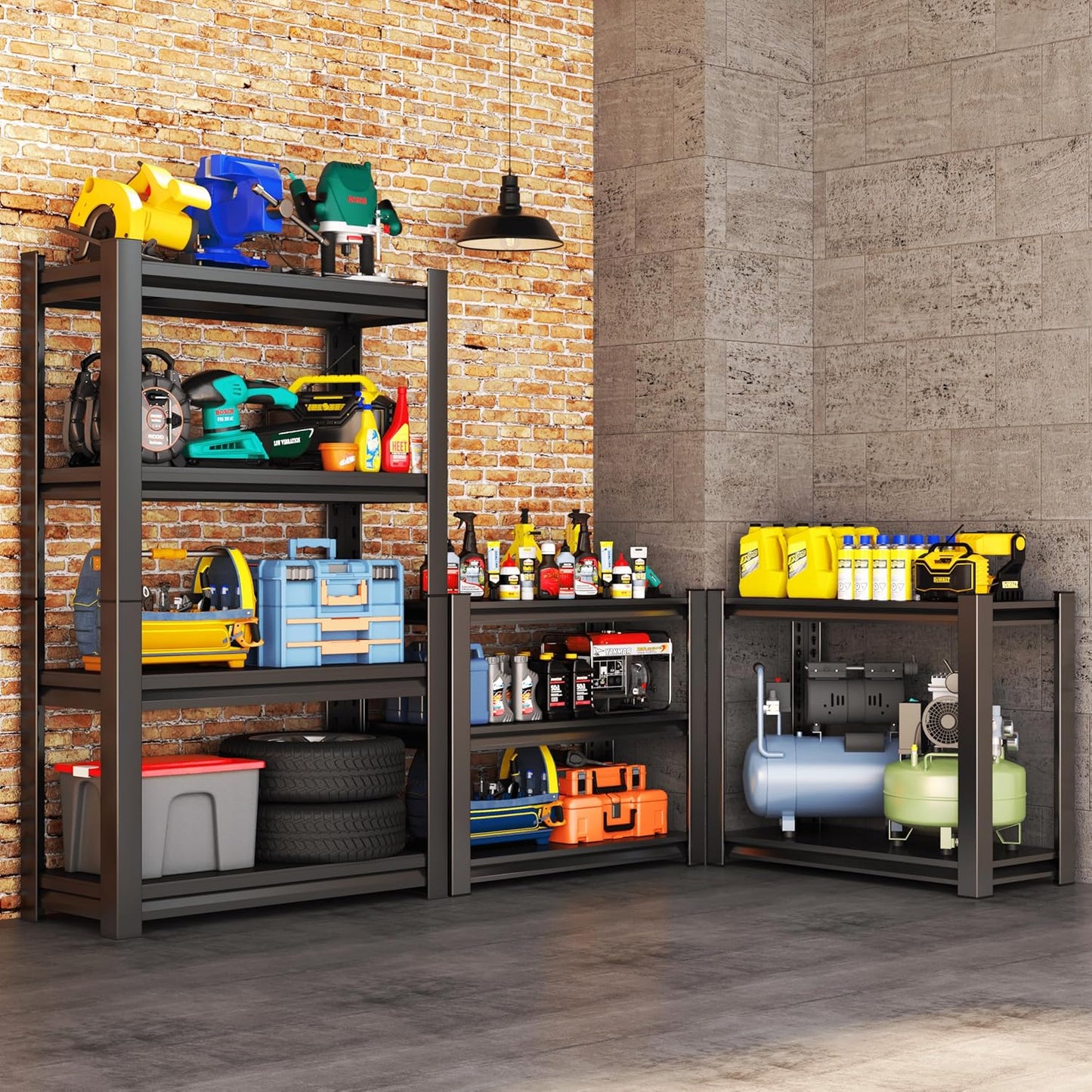 Metal Garage Shelving Unit, Heavy Duty 4-Tier Adjustable Storage Rack, Steel Shelving,2000 lbs Capacity, Industrial Shelves for Heavy Tools and Equipment (4-Tier 54" H x 40" W x 18" D)